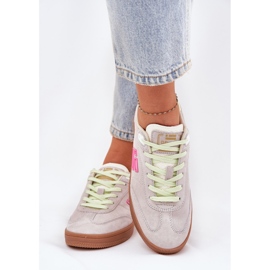 Chaussures de sport en daim pour femmes D.Franklin DFSH387005 blanc troupeau blanche 3