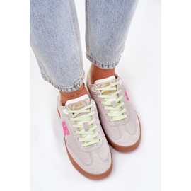 Chaussures de sport en daim pour femmes D.Franklin DFSH387005 blanc troupeau blanche 5
