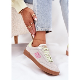 Chaussures de sport en daim pour femmes D.Franklin DFSH387005 blanc troupeau blanche 7