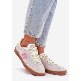 Chaussures de sport en daim pour femmes D.Franklin DFSH387005 blanc troupeau blanche 1