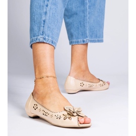 Ballerines ouvertes beige avec un bout ouvert 2