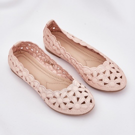 Ballerines pour enfants ouverts avec des paillettes roses 2 Ballerines pour enfants ouverts avec des paillettes roses 2