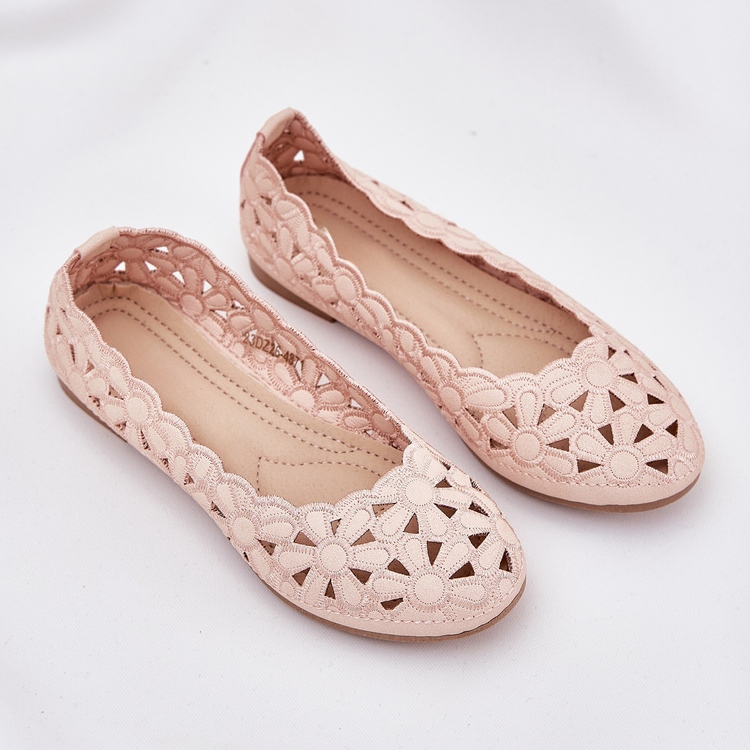 Ballerines pour enfants ouverts avec des paillettes roses 2 Ballerines pour enfants ouverts avec des paillettes roses 2