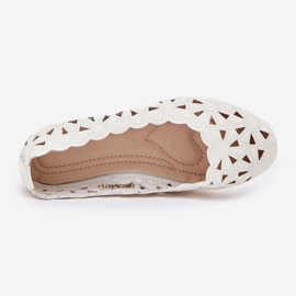 Ballerines pour enfants ouverts avec des paillettes blanches 1