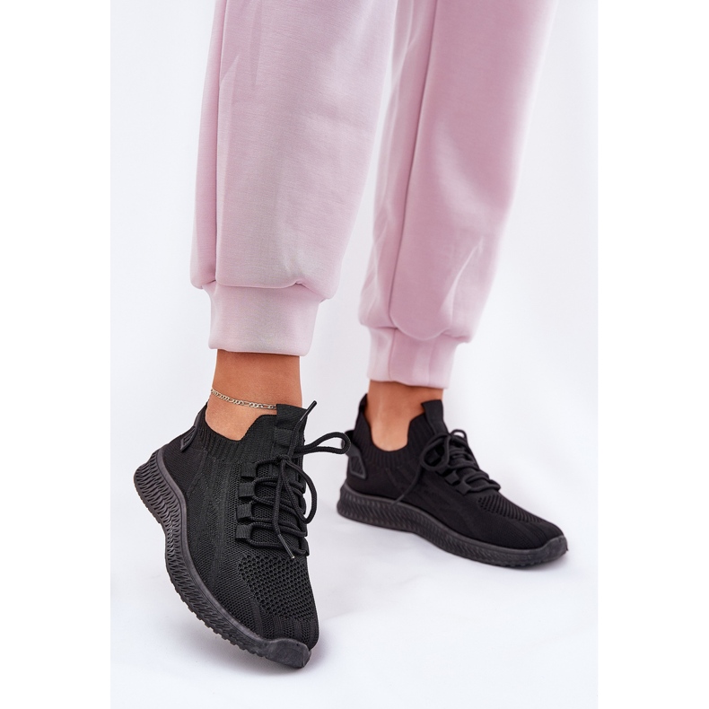 Chaussures de sport à enfiler noires pour femmes 2