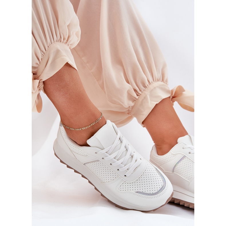 Chaussures de sport à plateforme pour femmes Blanc 2