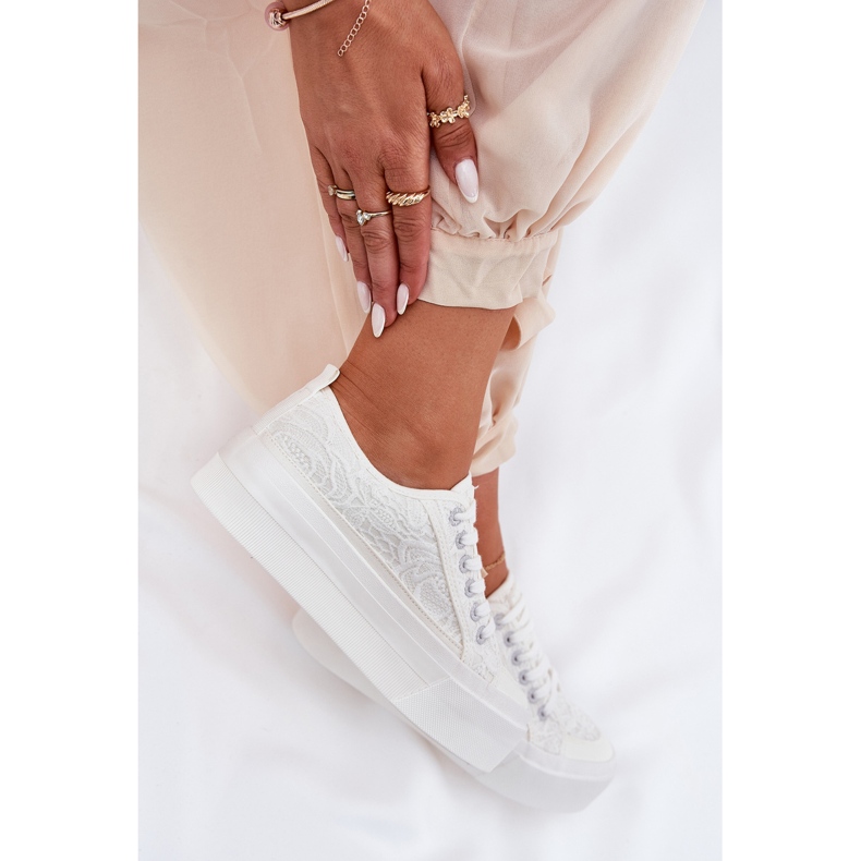 Big Star RR274747 baskets en dentelle pour femmes blanc 2