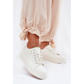 Baskets féminines sur la plate-forme avec éco en cuir Big Star RR274A295 blanc blanche 2