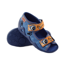 Chaussons Velcro Befado bleus 250p065 orange 3