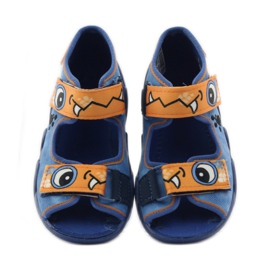 Chaussons Velcro Befado bleus 250p065 orange 4