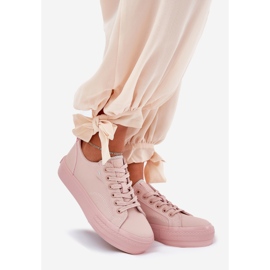 Baskets féminines sur la plate-forme avec Eco Leather Big Star RR274A294 Pink rose 1