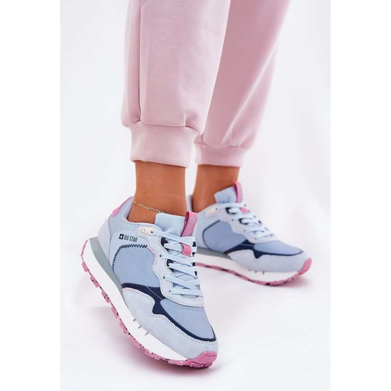 Chaussures de sports légers en daim féminin Big Star RR274236 Hi-Polish Blue bleu 2