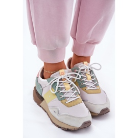 Sneakers en daim féminin Big Star RR274244 Système de jaune gris-polonais 5