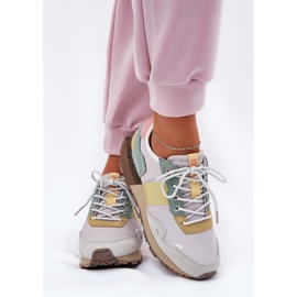 Sneakers en daim féminin Big Star RR274244 Système de jaune gris-polonais 3