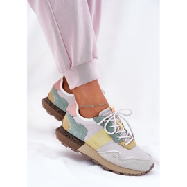 Sneakers en daim féminin Big Star RR274244 Système de jaune gris-polonais 8