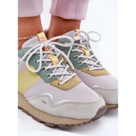 Sneakers en daim féminin Big Star RR274244 Système de jaune gris-polonais 6