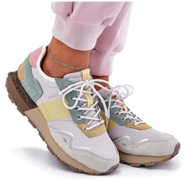 Sneakers en daim féminin Big Star RR274244 Système de jaune gris-polonais 10