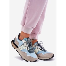 Sneakers en daim féminin Big Star RR274245 Système Hi-Polish-bleu gris 1