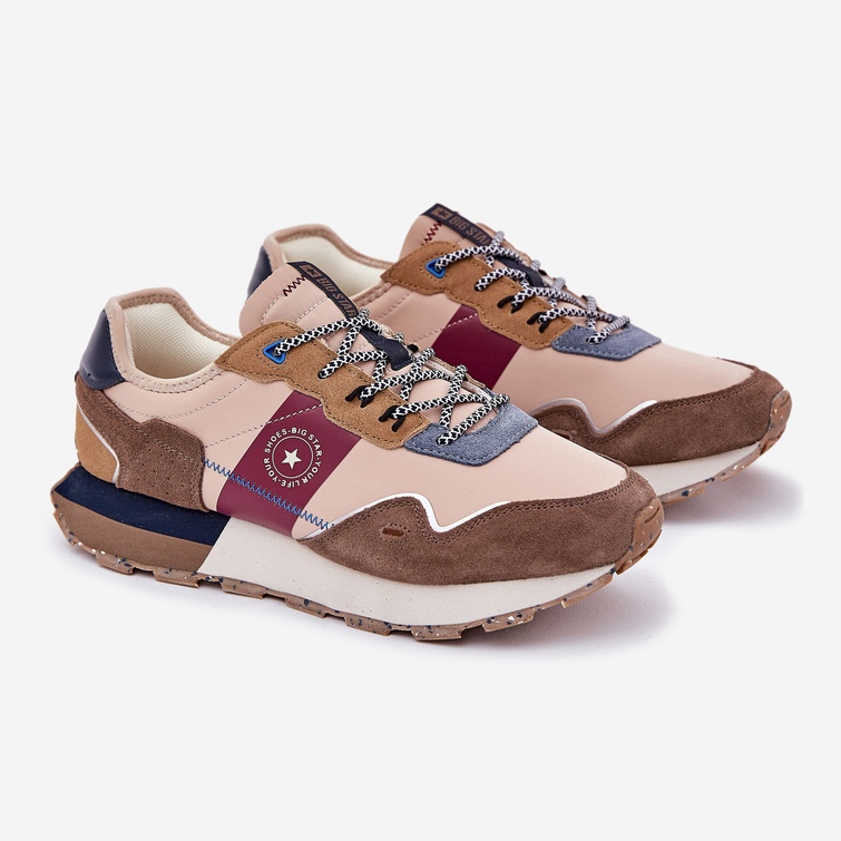 Sneakers en daim masculin sur le système beige Big Star RR174475 1 Sneakers en daim masculin sur le système beige Big Star RR174475 1