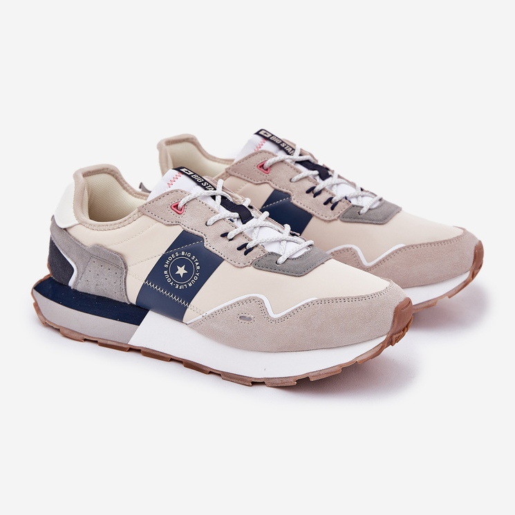 Baskets en daim masculin sur la plate-forme du système de système Hi-Polish Big Star RR174471 gris 1