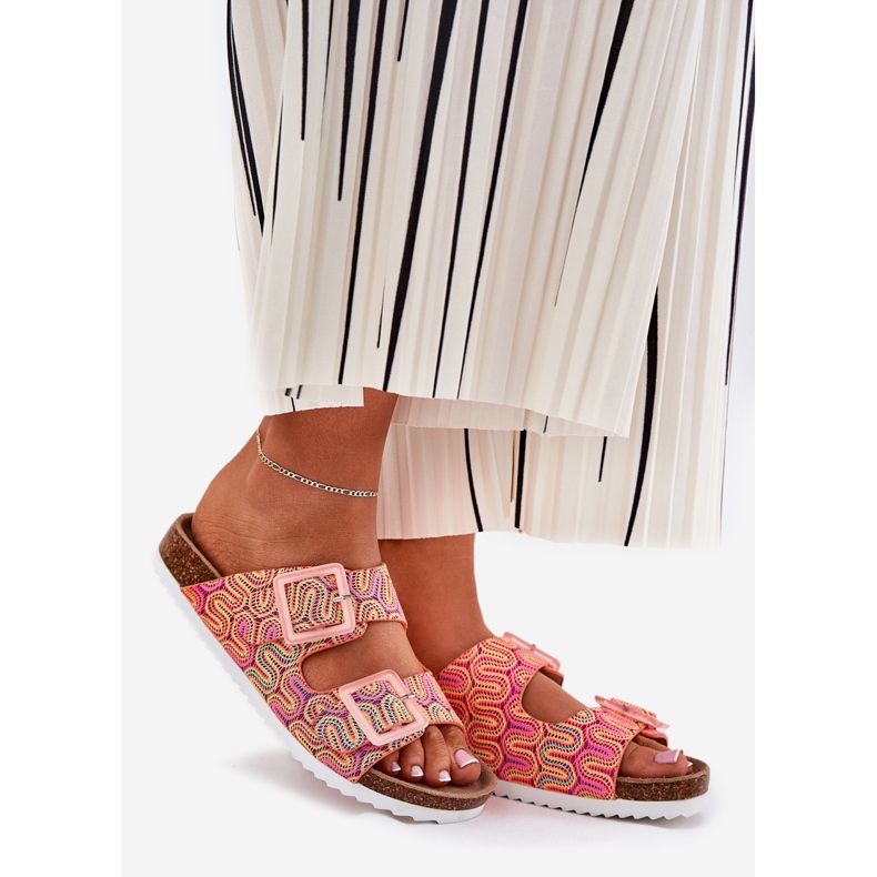 S.Barski Les tongs pour femmes avec les boucles et les paillettes S. Barski RB51-006 Orange 1