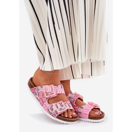 S.Barski Les tongs pour femmes avec des boucles et des paillettes S. Barski RB51-006 rose 1