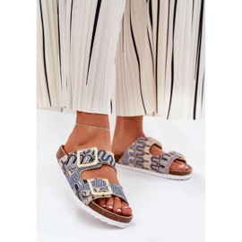 S.Barski Les tongs des femmes avec des boucles et des paillettes S. Barski RB51-006 Beige 2 S.Barski Les tongs des femmes avec des boucles et des paillettes S. Barski RB51-006 Beige 2