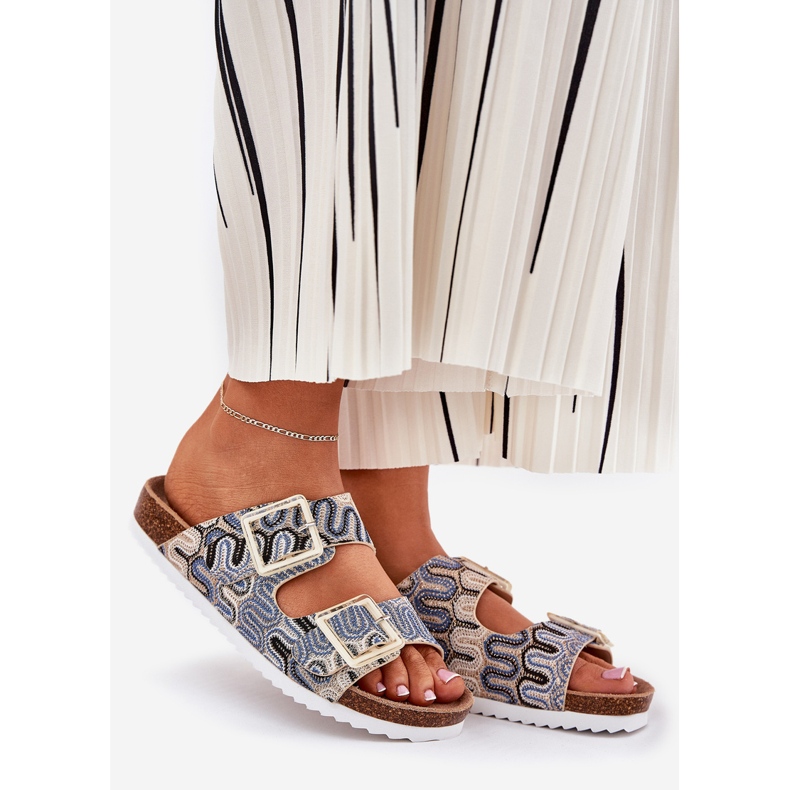 S.Barski Les tongs des femmes avec des boucles et des paillettes S. Barski RB51-006 Beige 1 S.Barski Les tongs des femmes avec des boucles et des paillettes S. Barski RB51-006 Beige 1