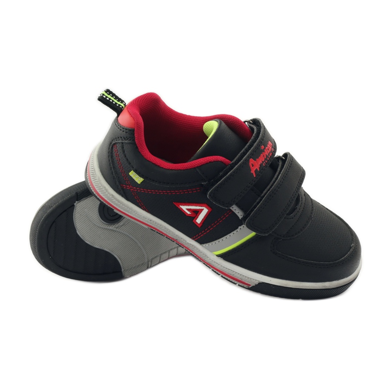 American Club Chaussures de sport ADI avec velcro américain CA51 rouge vert gris noir 3