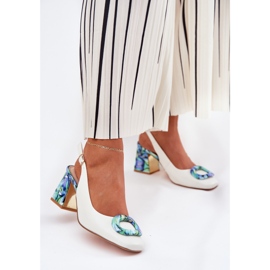 S.Barski Sandales en cuir pour femmes sur le D&amp;A CR51-002 White Post blanche 2