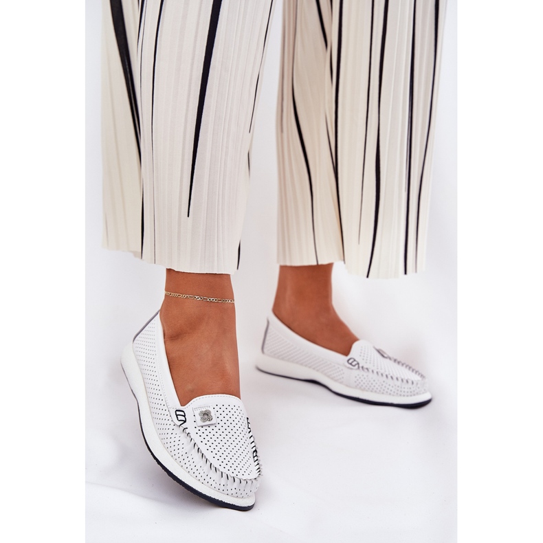 S.Barski Mandards en cuir féminin S. Barski LR51-673 blanc 2