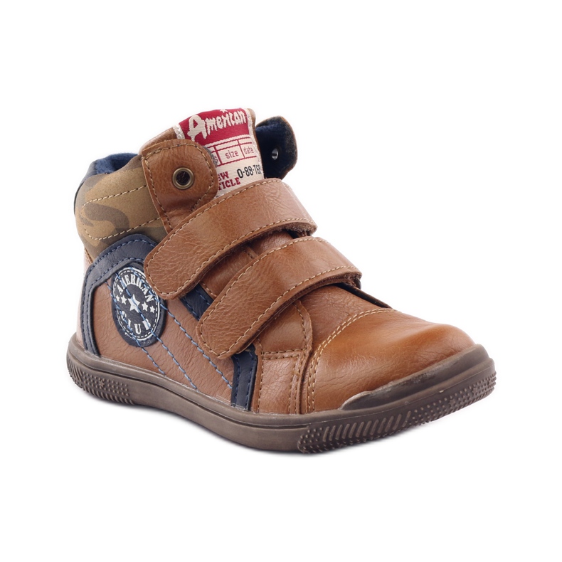 American Club Sports avec un insert en cuir américain 16213 bleu marin brun 1