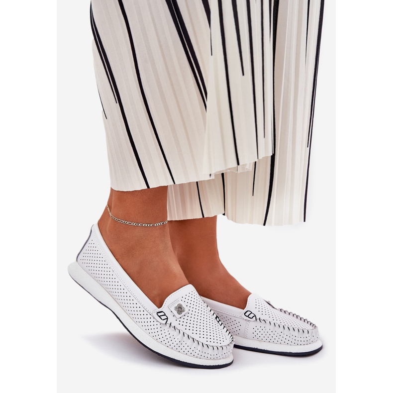 S.Barski Mandards en cuir féminin S. Barski LR51-673 blanc 1