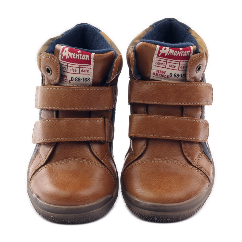 American Club Sports avec un insert en cuir américain 16213 bleu marin brun 4