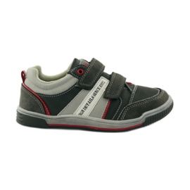 American Club Chaussures de sport pour enfants ADI avec velcro américain 152625 gris rouge 1