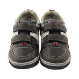 American Club Chaussures de sport pour enfants ADI avec velcro américain 152625 gris rouge 4