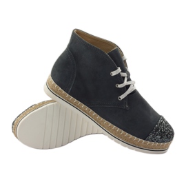 Espadrilles en cuir pour femmes, gris/argent, Neścior 3