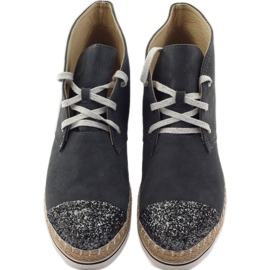 Espadrilles en cuir pour femmes, gris/argent, Neścior 4