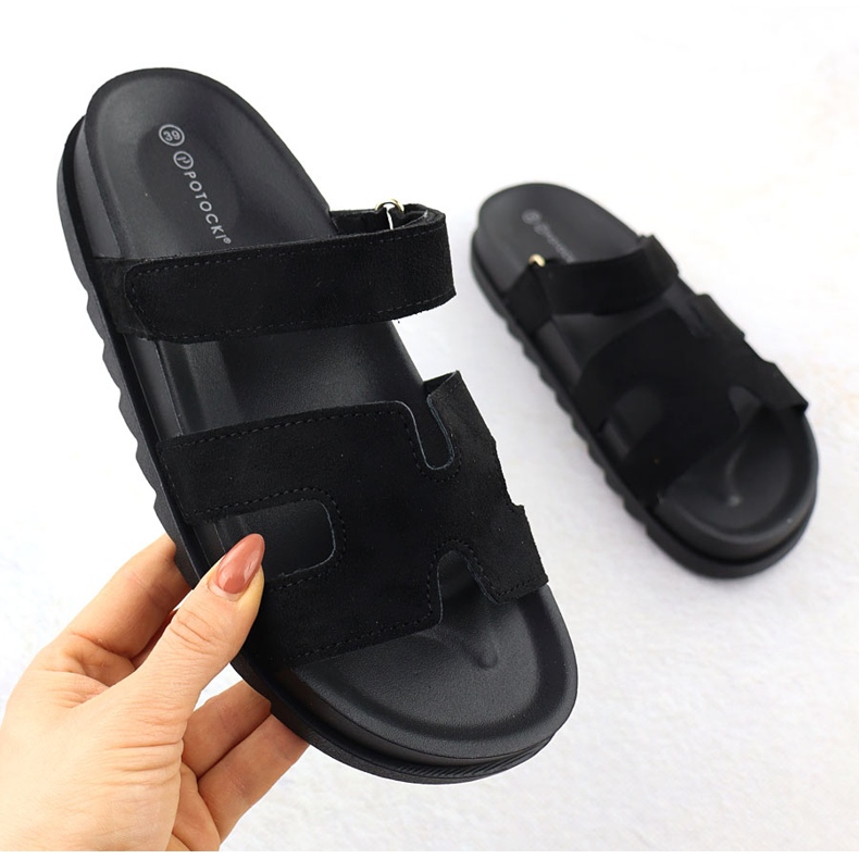 Slippers pour femmes Black Potocki Gn17303 noir 1