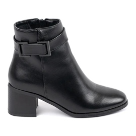 Bottes noires classiques pour femmes Shelovet sur un poteau bas le noir 1