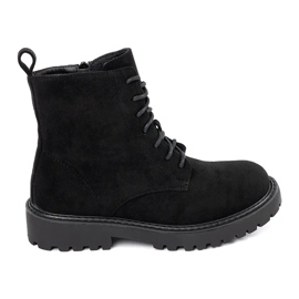 Bottines de randonnée femme en daim noir le noir 1