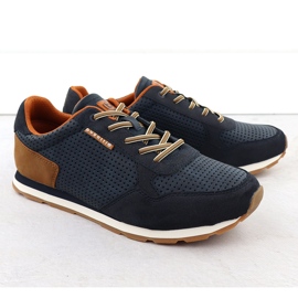 Chaussures de sport masculin Bugatti bleu marine décontracté 321-Ash02-5500 1