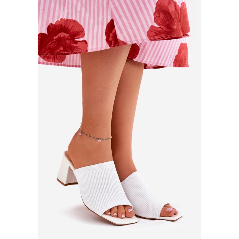 Slippers à thèmes hauts pour femmes blanc 1