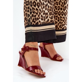 Sandales pour femmes peintes pour coins bordeaux rouge 2