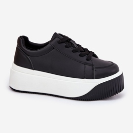 Baskets sur une plate-forme massive lisse noir le noir 4