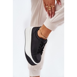 Baskets sur une plate-forme massive lisse noir le noir 5