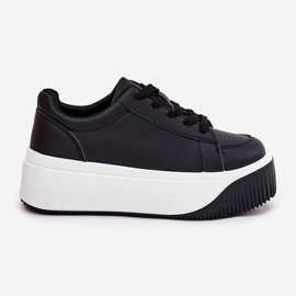 Baskets sur une plate-forme massive lisse noir le noir 8