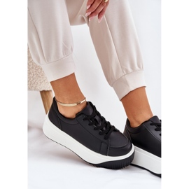 Baskets sur une plate-forme massive lisse noir le noir 9
