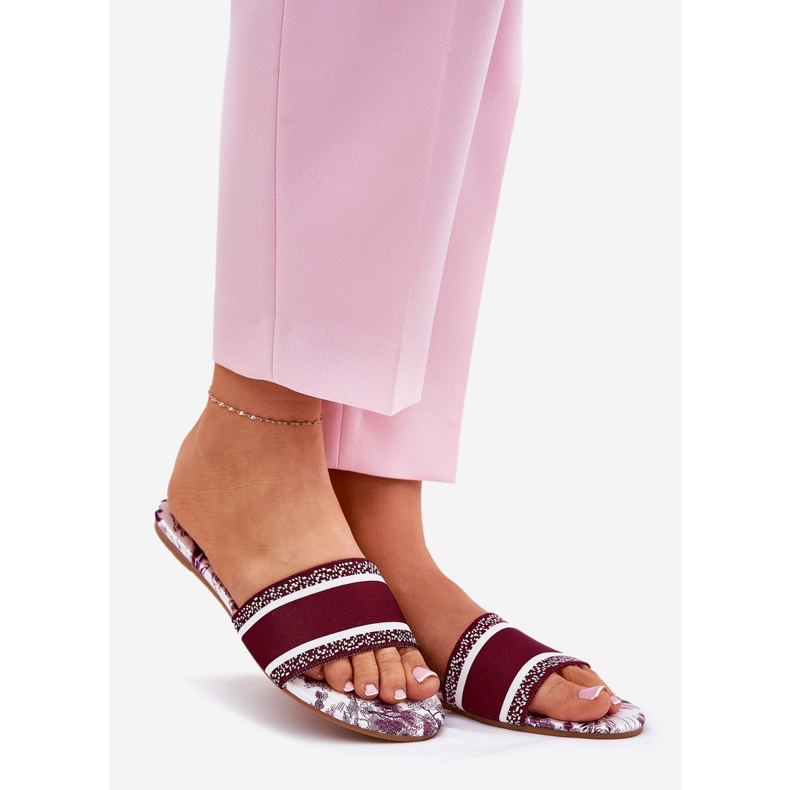 Patouchée à plat bordeaux de bordeaux pour femmes plates rouge 1