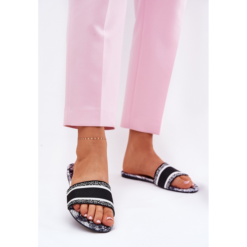 Volets pour femmes plates à motifs noirs le noir 2